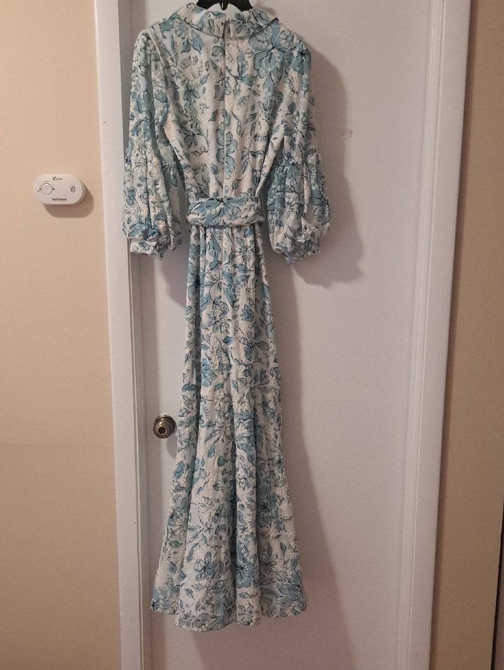Badgley Mischka Blue&White Floral Eyelet Hi Low Maxi Dress . Sz6 LNWOT - Picture 8 of 12